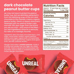 UNREAL vegan low sugar dark chocolate peanut butter cups package display