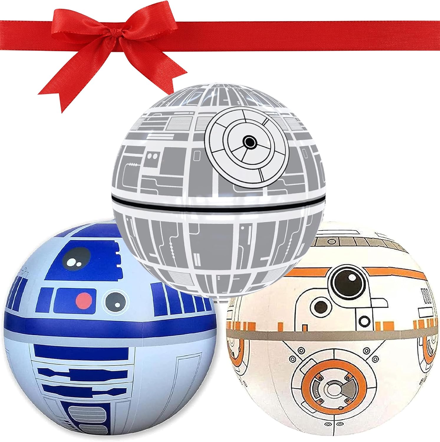 Ninostar Galactic Inflatable Balls Set front view showing three large Star Wars themed play balls.