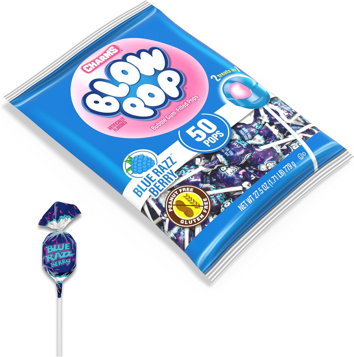 Back view of the single flavor bag showing product nutritional facts