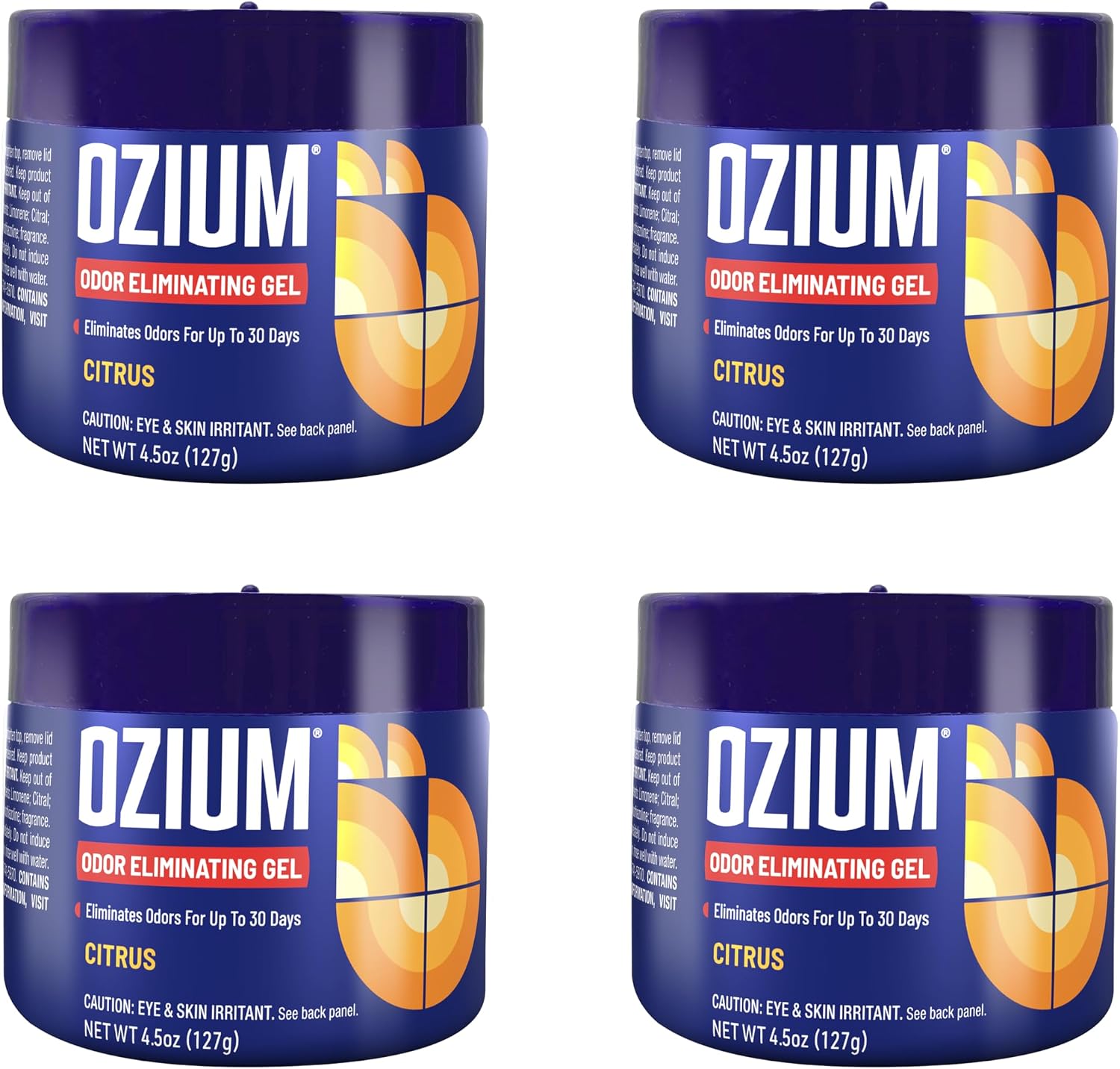 Ozium Odor Eliminating Gel front view authentic imported air freshener container.