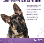 Pet MD Veterinary ear cleaning solution 12 fluid ounces packaging
