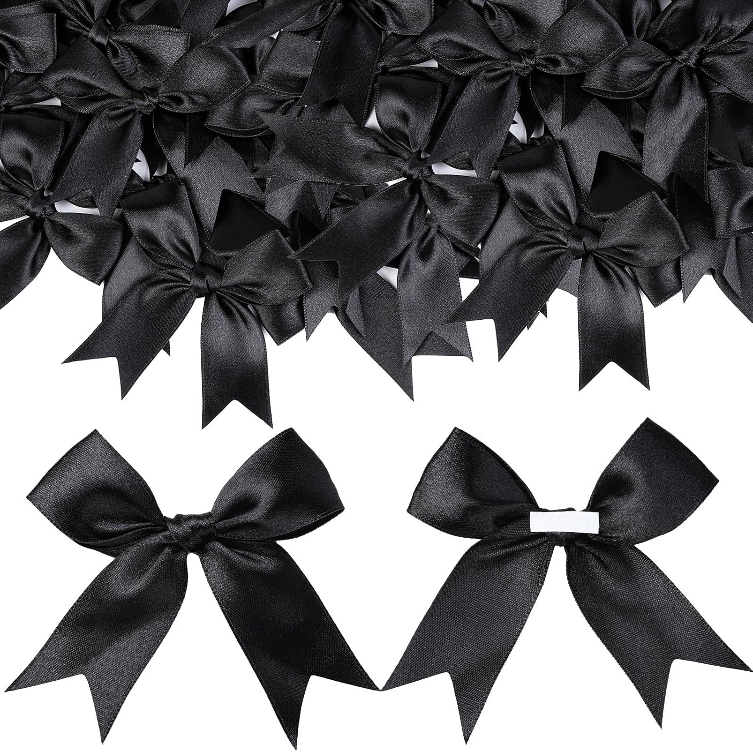 YGDZ black bows self adhesive satin ribbon craft decoration front view