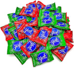 Thirty pieces of individually wrapped American dark chocolate mint treats spread out