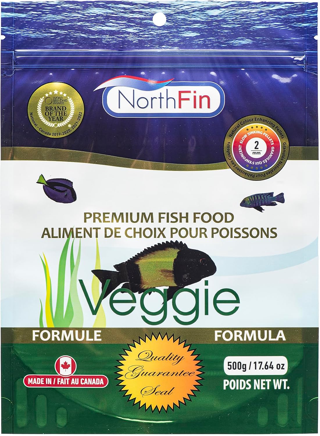 Northfin Veggie Fish Food, Slow-Sinking Pellets, 3mm, 1kg | Veggie Formula; slow-sinking pellets for herbivorous & omnivorous fish; organic kelp first ingredient; crafted in Canada - Image 11