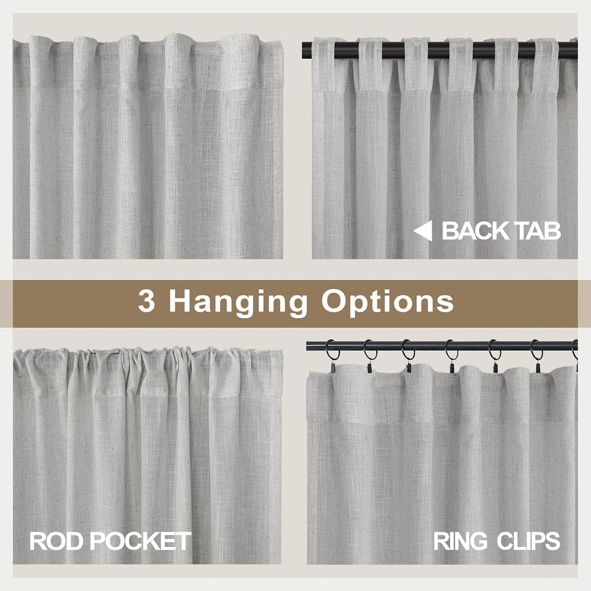 Pitalk semi sheer light filtering curtain panel
