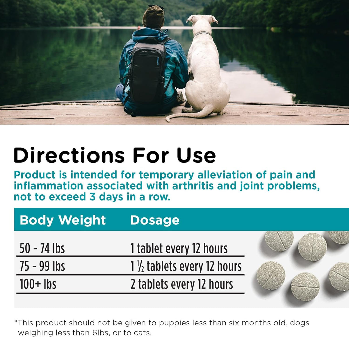 Nutri-Vet inflammation care chewables for dogs over fifty pounds showing the ingredient facts label.