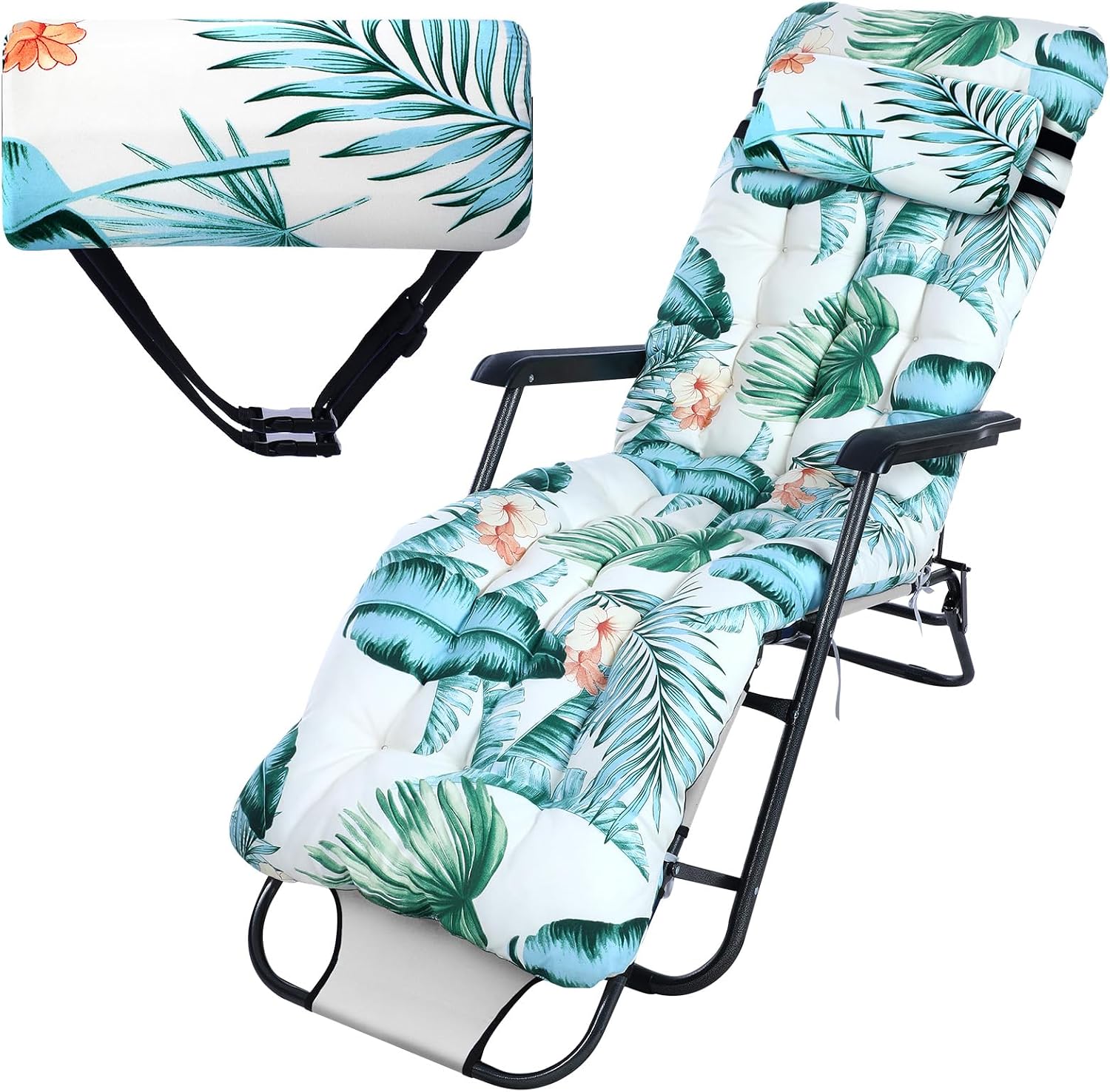 Wesiti lounge chair cushion front view with floral pattern