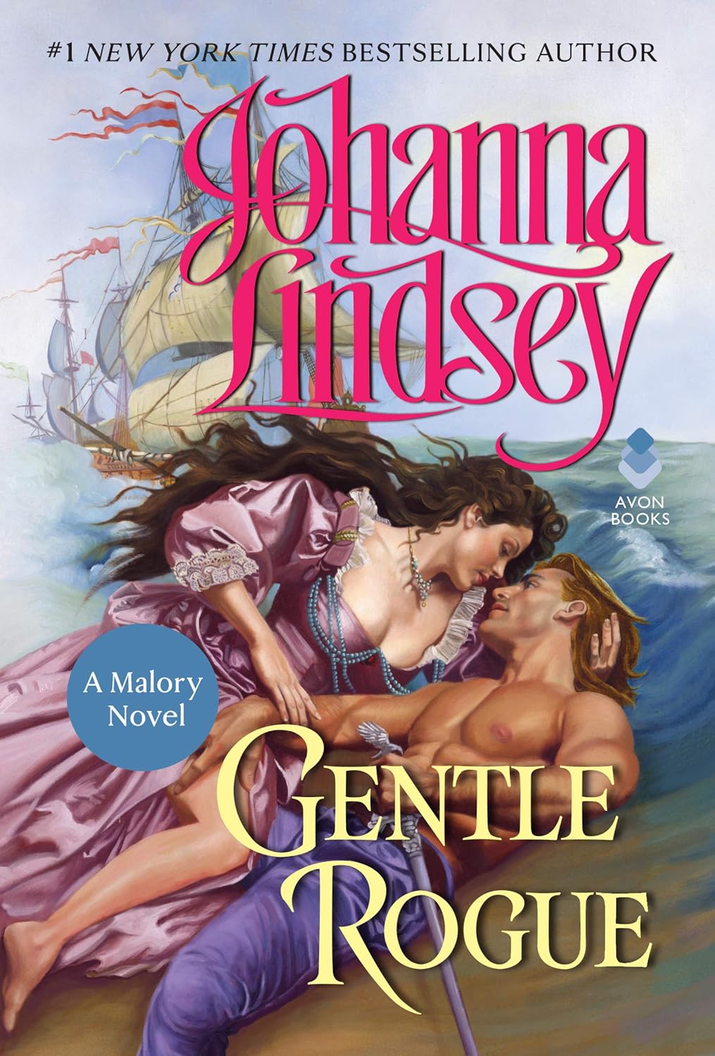 Johanna Lindsey Gentle Rogue mass market paperback front view historical romance book cover