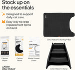 Six piece pack of custom fit unscented carbon filters for automatic cat toilets.