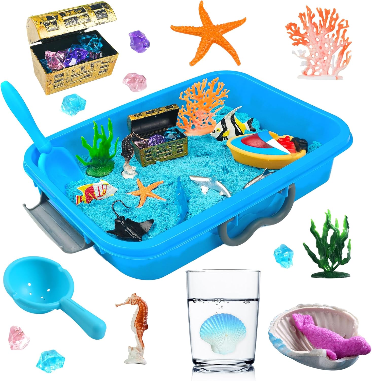 Agentlan Ocean Sensory Bin front view with sea animals