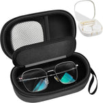 Gwcase 2 in 1 contact lens and glasses case black front view