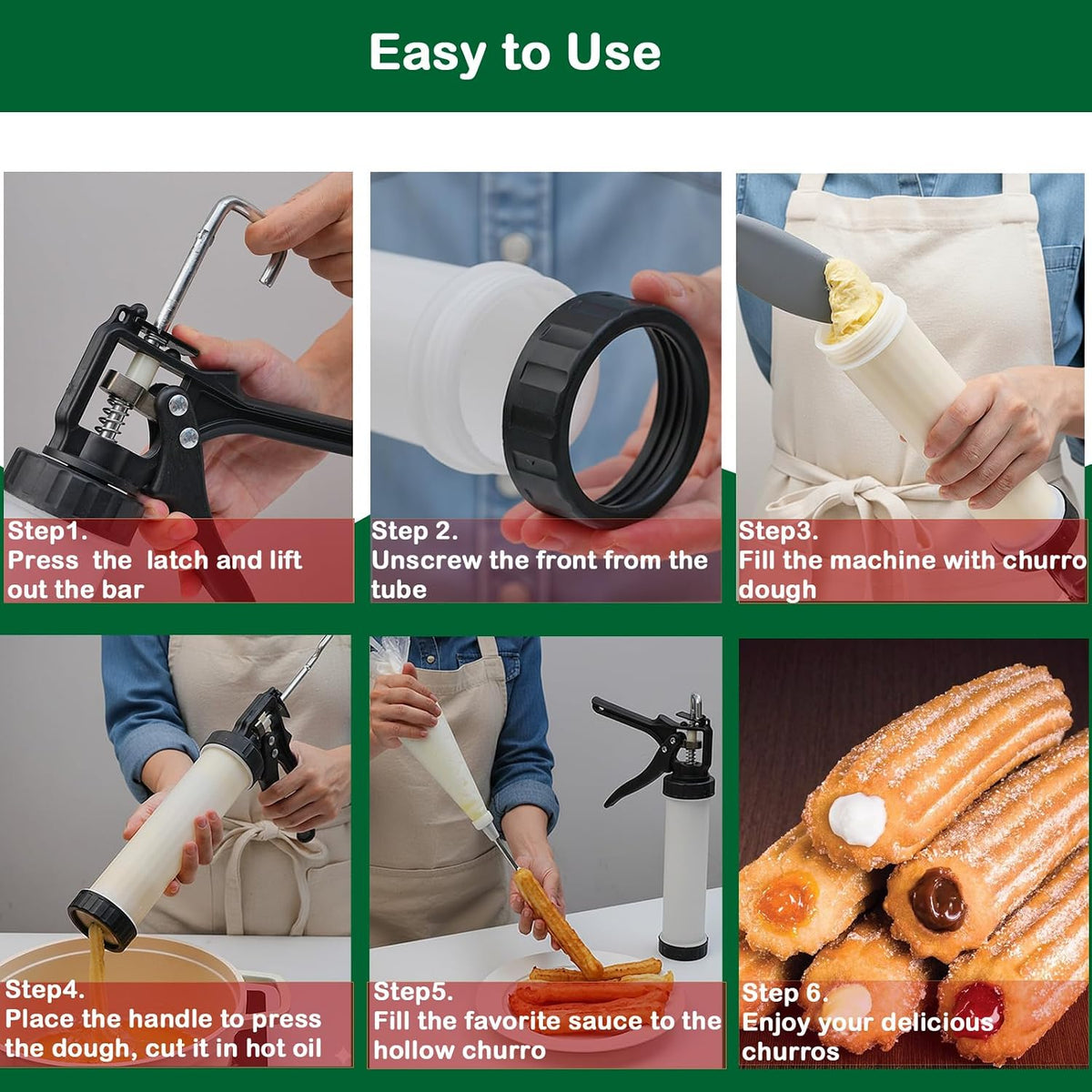 Cleaning brushes included with churro machine set