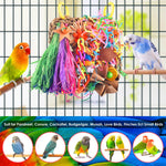 Two metal safety hooks attached to the top corners of the KATUMO bird activity mat.