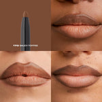 Creamy matte lip pencil swatch of Saucy Toffee on Indian skin tone