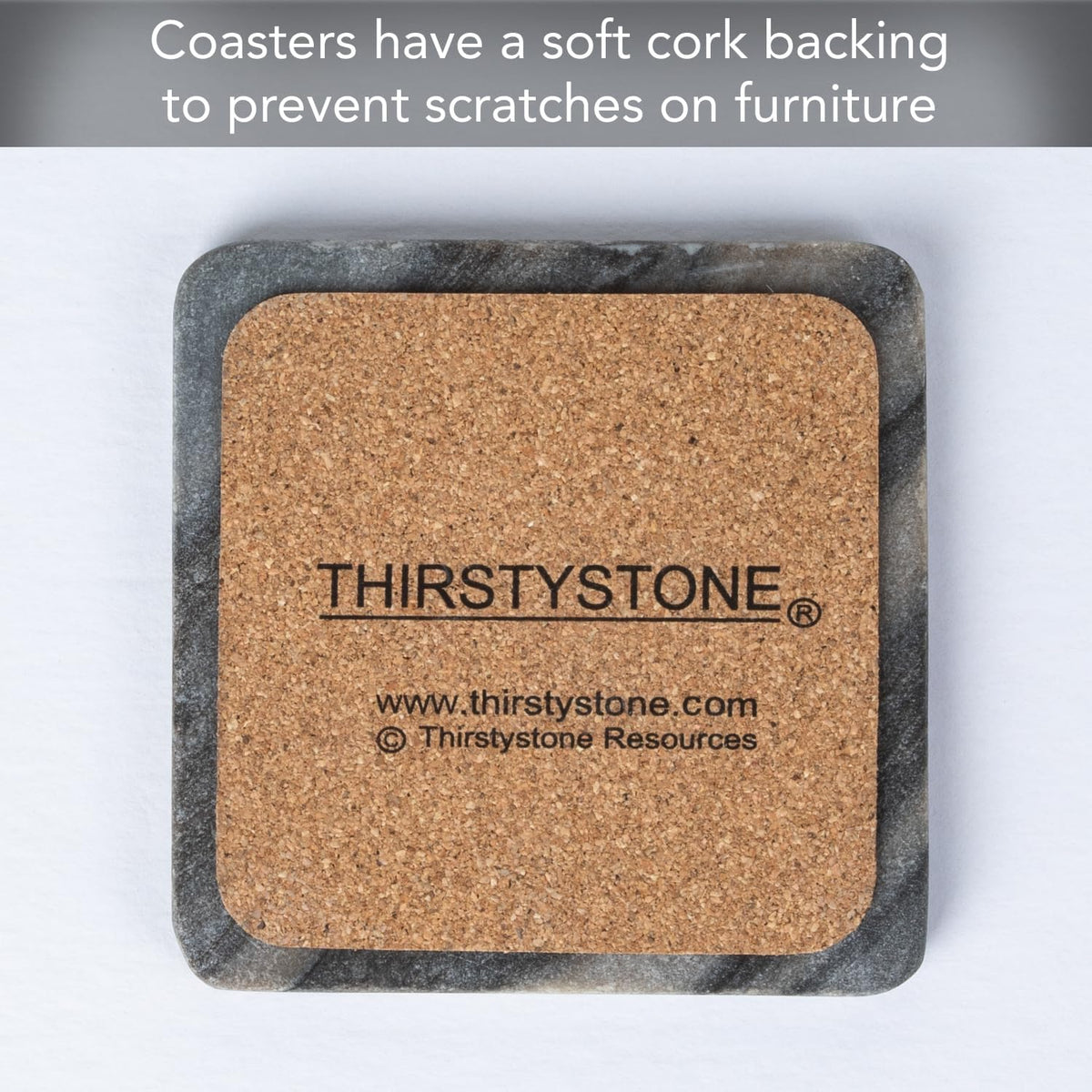 Thirstystone marble drink coasters set of four stacked