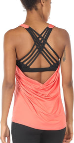 icyzone Women's Open Back Workout Athletic Yoga Tank Tops with Built in Bra - Image 10