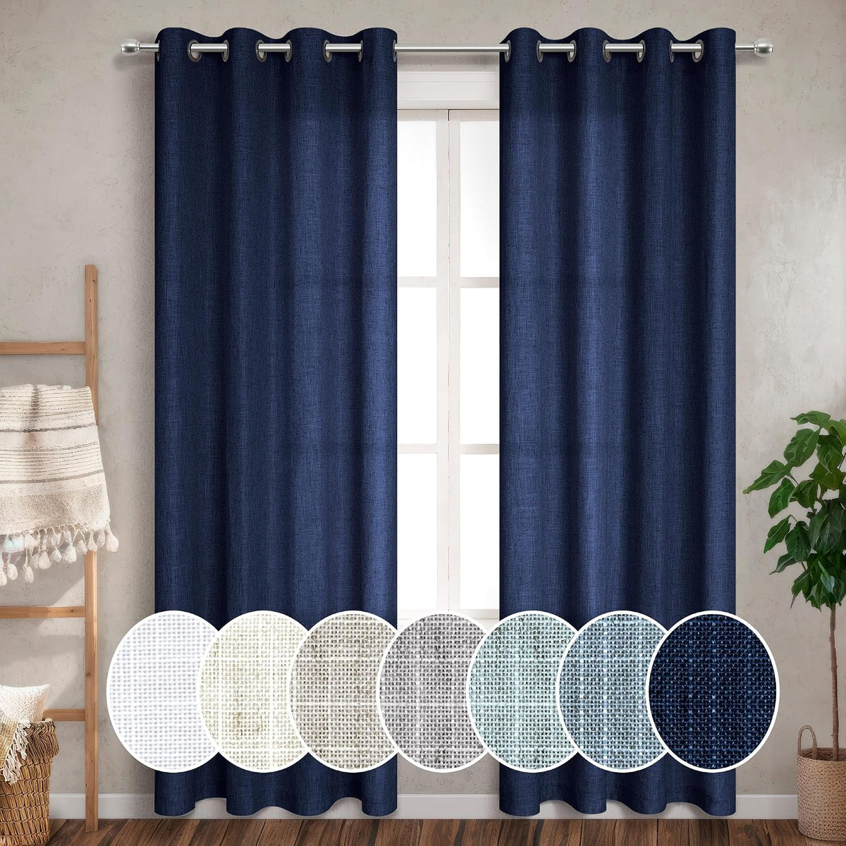 Ptialk Burnt Orange Sheer Curtains 72 Inch Length for Kids Bedroom Pair Set Grommet Window Panel Linen Semi Sheer Fall Rust Colored Terracotta Curtain for Dining Room Living Sitting Boho Decor 72 Long - Image 10