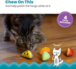 Multicolor fruit shaped cat toys for teeth cleaning