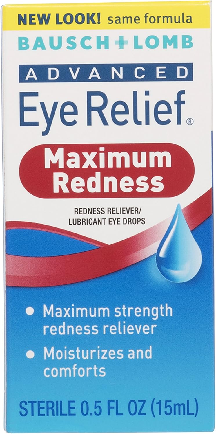 Bausch + Lomb Advanced Eye Relief – Maximum Redness Relief Eye Drops, 0.5 fl oz (15 mL) - Image 1