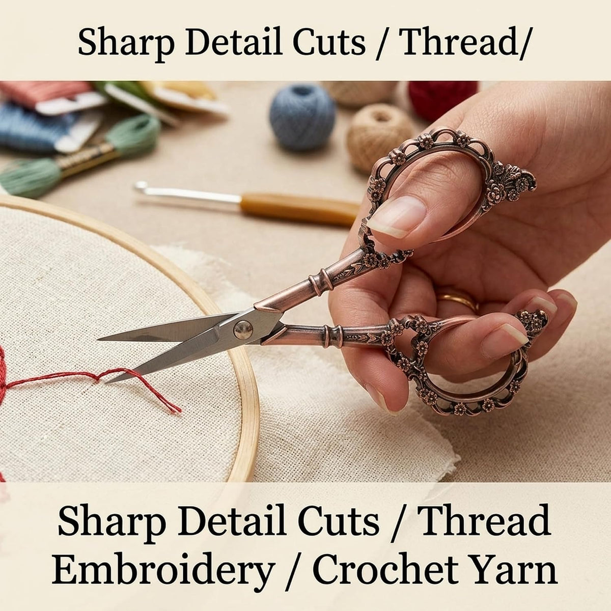 BIHRTC stainless steel sewing scissors pointed tip