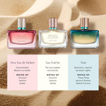 The compact ten milliliter travel spray being held to demonstrate its convenient portable size.