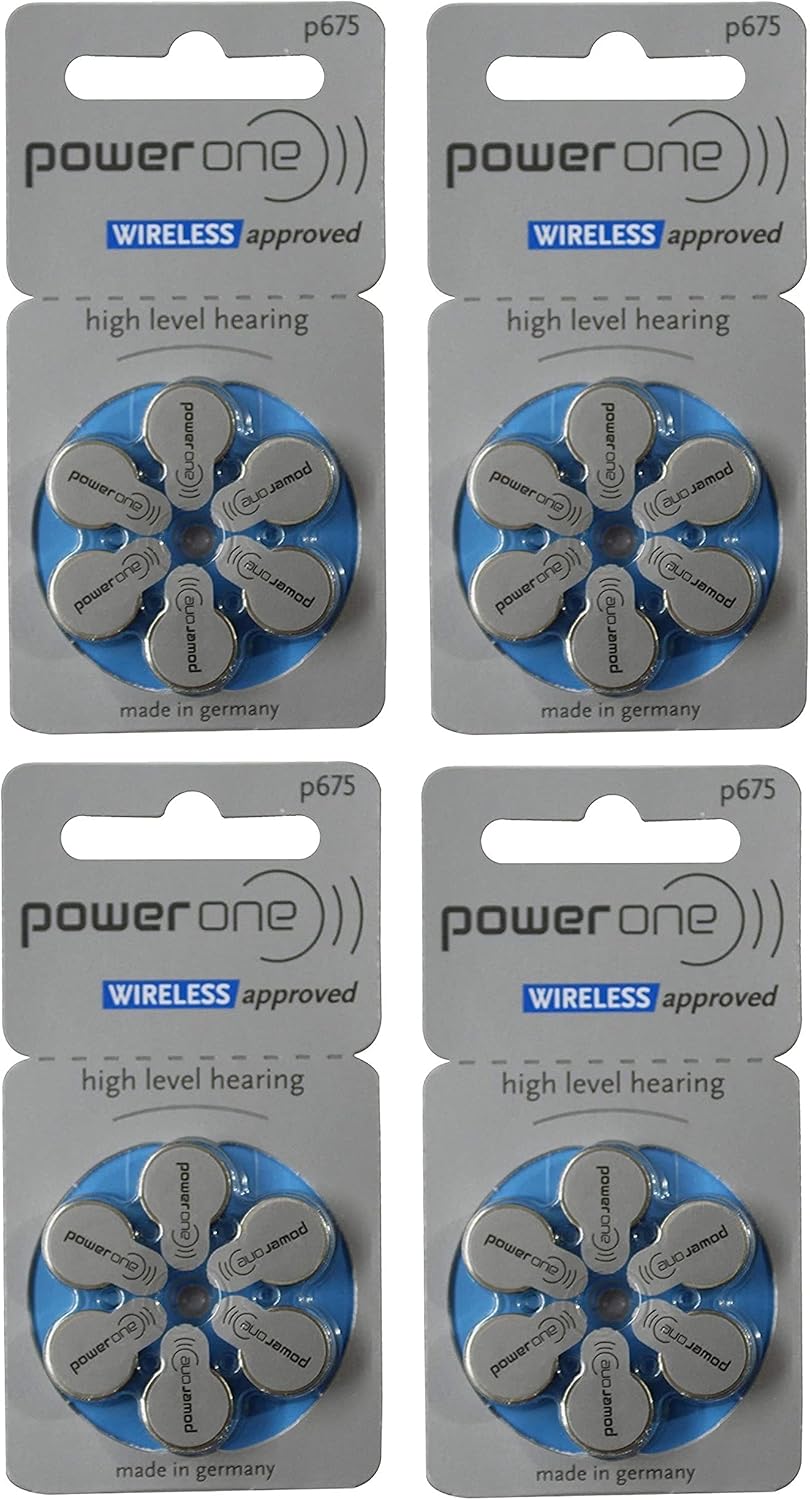 Power One P675 Hearing Aid Battery (6X4 Pack) 24 Nos - Image 1