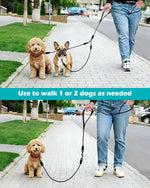 PetBonus black rope leash for two small medium dogs eleven to fifty five pounds