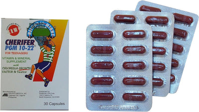 CHERIFER Capsule with Zinc, Double Chlorella Growth Factor & Taurine PGM 10-22 (30 Capsules) - Image 1