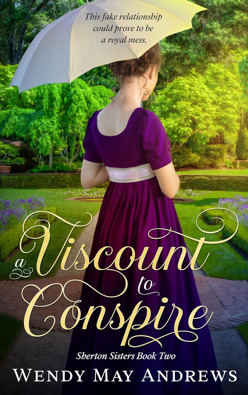 Wendy May Andrews A Viscount to Conspire book cover front view featuring sweet Regency romance artwork.