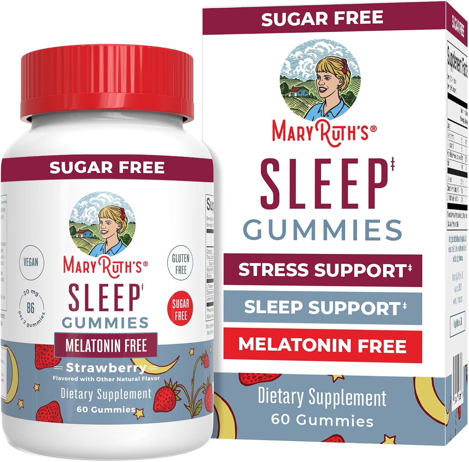 MaryRuth Organics Melatonin Free Sleep Gummies front bottle view for natural sleep support