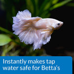 Freshwater aquarium water conditioner liquid close up