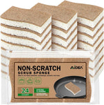 Aidea non scratch 24 count natural cellulose sponge front view kitchen cleaning