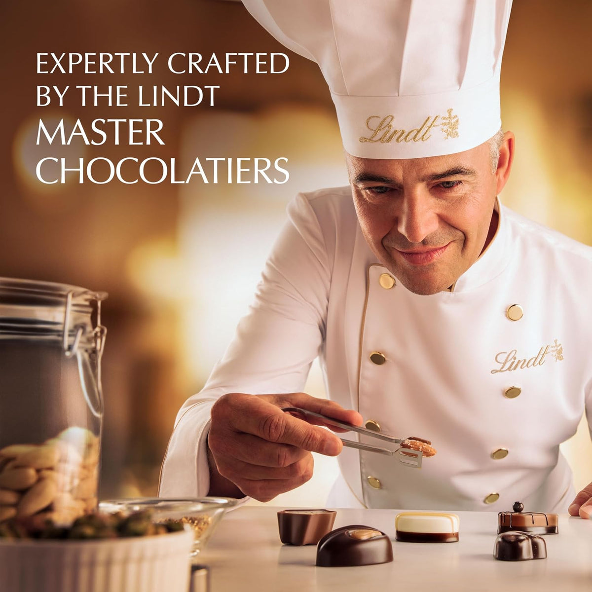 Six point two ounce Lindt chocolate candy box ideal for corporate gifting.