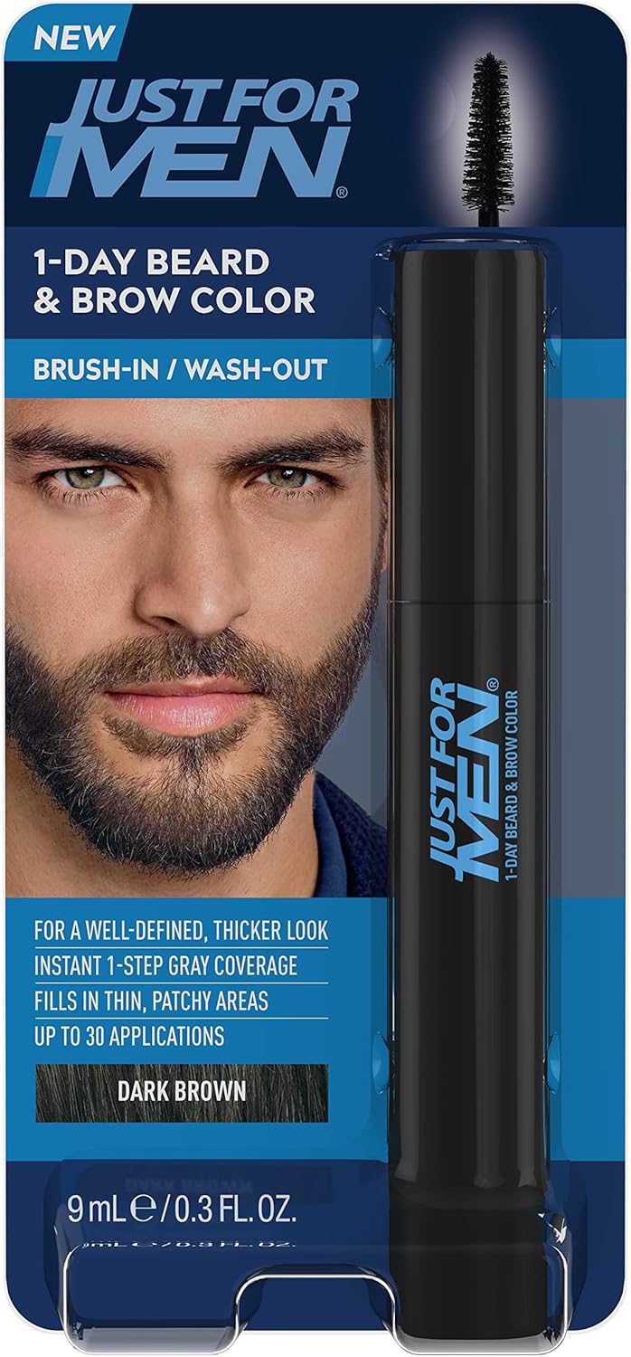 Just For Men 1-Day Beard and Brow Color Dark Brown front packaging