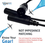 Wirenest GA Twin Plug to Airbus 5 Pin XLR Headset Adapter - Dual General Aviation PJ-055 (.206") and PJ-068 (.25") Jacks Connector - Compatible with Most Major Brand Pilot Headsets - Image 6