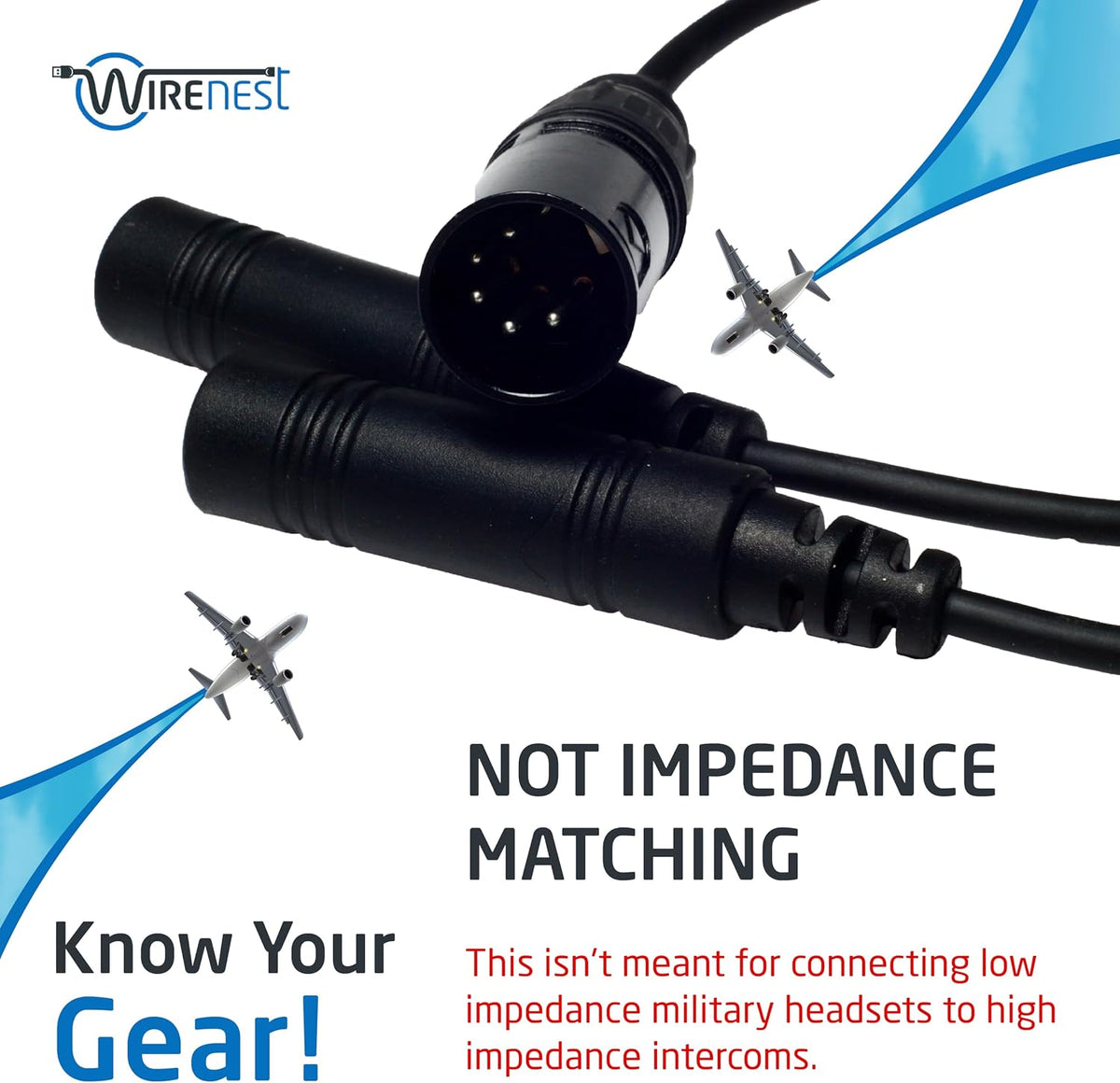 Wirenest pilot headset adapter plug interface
