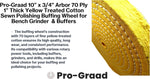 Pro-Graad bench buffer wheel arbor hole close-up detail