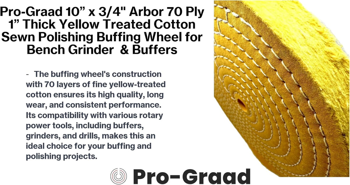 Pro-Graad bench buffer wheel arbor hole close-up detail
