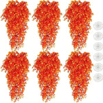 Hamiledyi Fake Reptile Plants 2 Pack Hanging Fake Plants, Plants for Reptiles with Suction Cup, Fake Amphibian Plants for Bearded Dragon Lizard Geckos Chameleon Tank (Orange) - Image 11