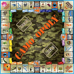 Late for the Sky Camo-Opoly Board Game custom player tokens and components