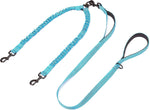 iYoPets double dog walking lead showing premium hardware and weather resistant materials.