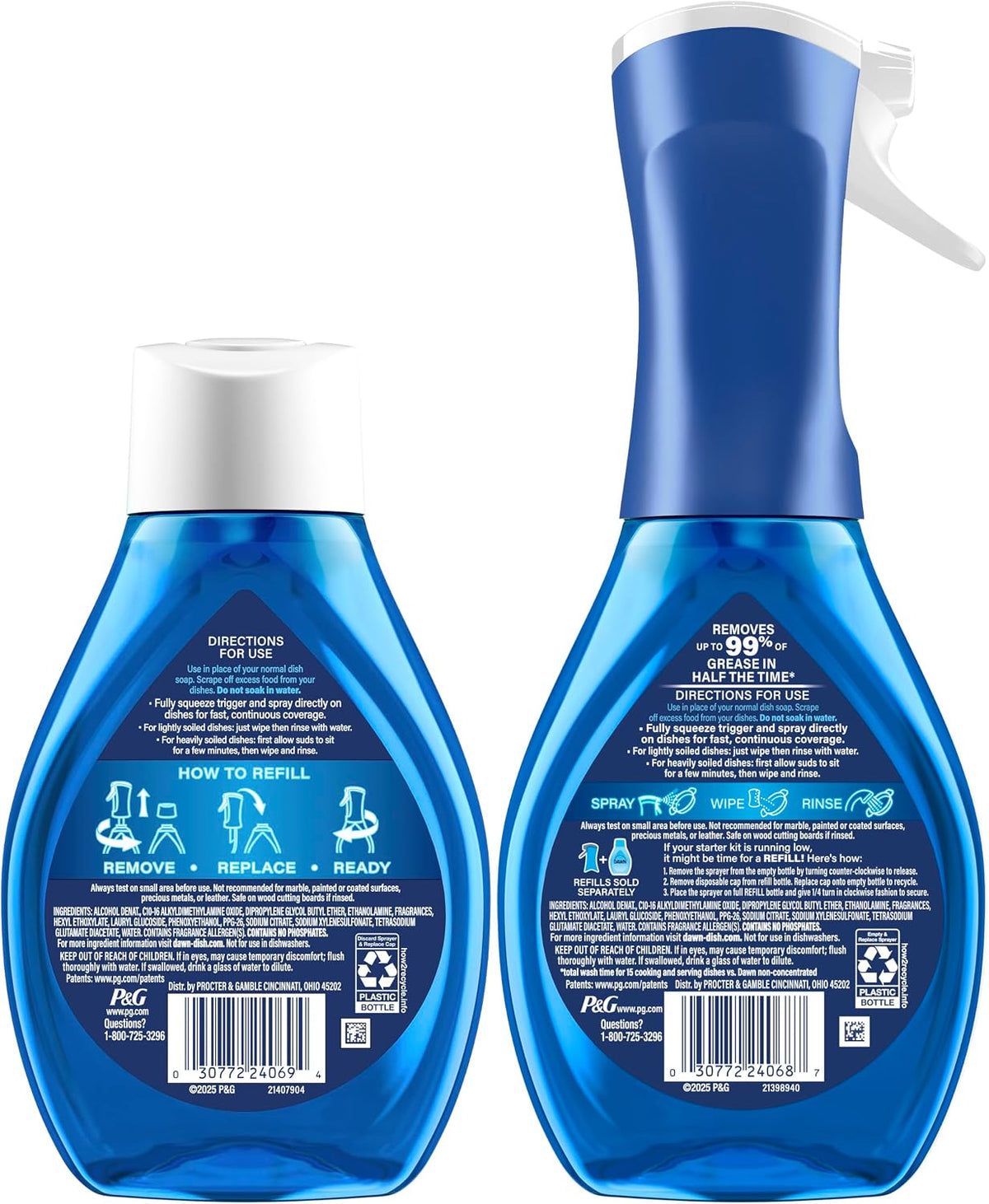Dawn Dish Soap Spray Kitchen Household Essentials 1 Tropical Blend Starter Kit and Watermelon Refill Combo Pack, 16 oz (each) - Image 11