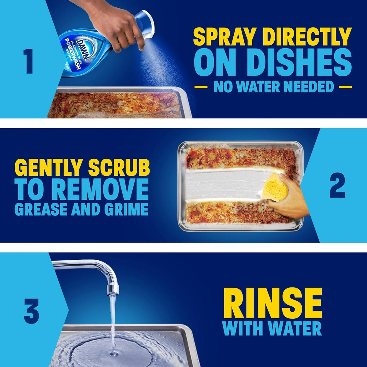 Dawn dish soap spray bottle highlighting 5X faster grease cleaning technology
