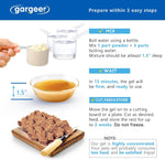 Preparing Gargeer reptile superfood gel diet with boiling water inside a mixing bowl