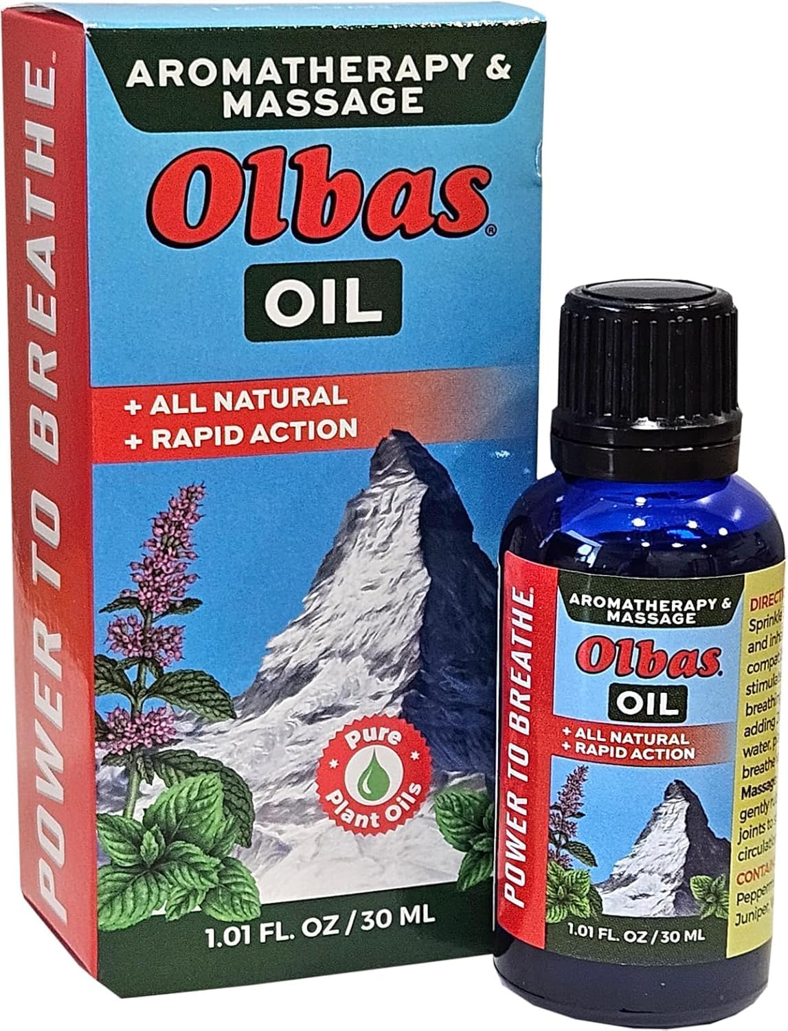 Olbas Massage and Aromatherapy Oil, 1.01 Fl Oz,body massage oil, Swiss Herbal Remedies with Pure Essential massage oils for muscle relaxing and soothing comfort for pain relief. - Image 1