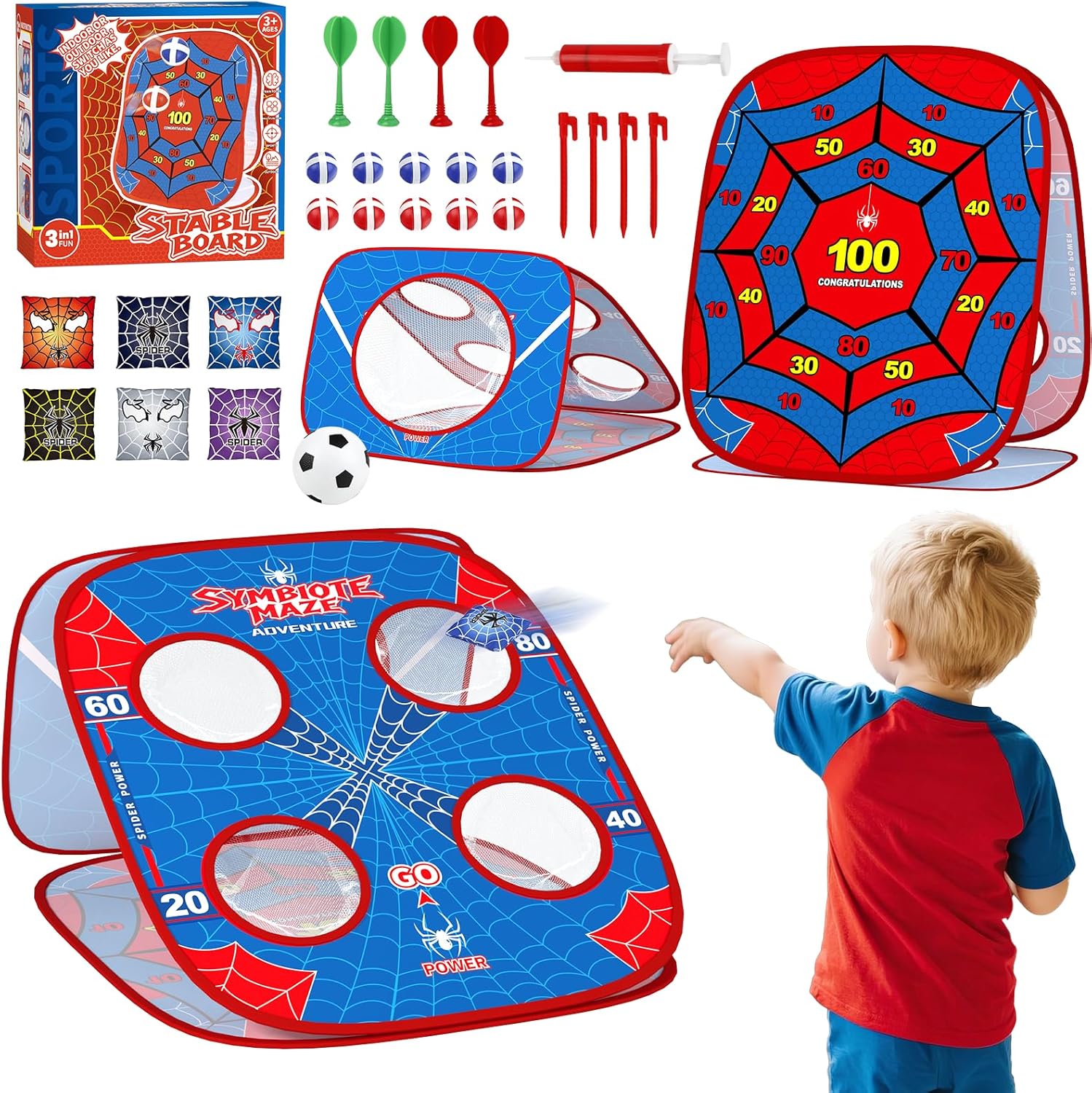 Aliex 4-in-1 Spider Bean Bag Toss Game front view