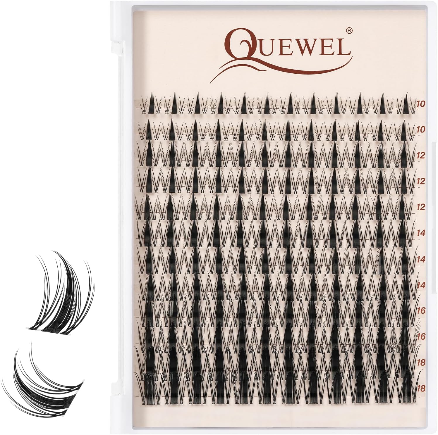 QUEWEL Manga Lash Clusters, Large Capacity Fairy Lash Clusters Mix 10-18mm DIY Lash Extensions Easy Use for DIY Natural Effect(FD-Fairy-B-DH) - Image 1