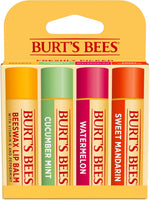 Burt's Bees lip balm 4 pack front view packaging