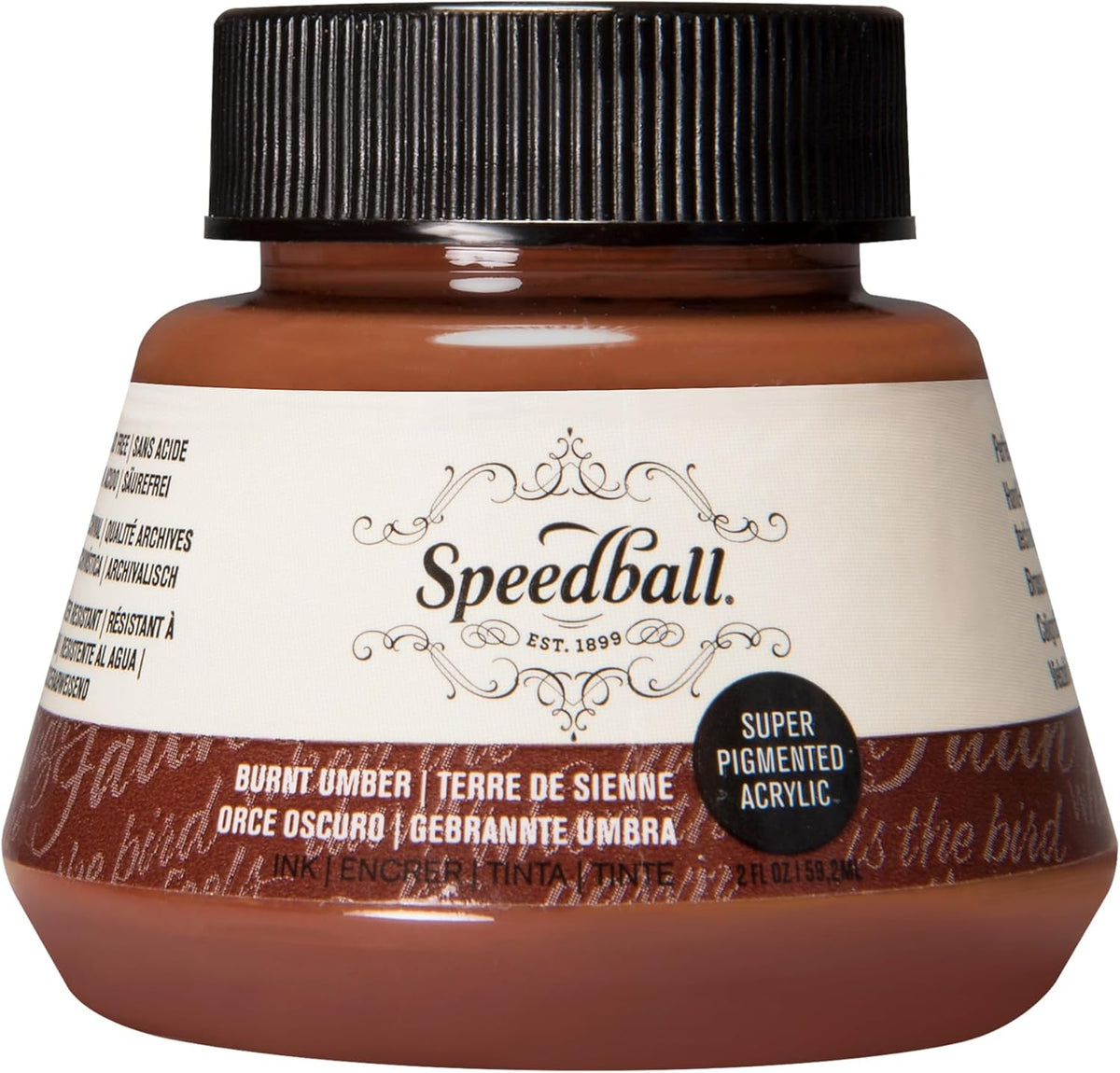 Speedball 2-Ounce Super Pigmented Acrylic Ink, Burnt Umber - Image 1