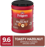 Folgers Toasty Hazelnut coffee label details and ingredients